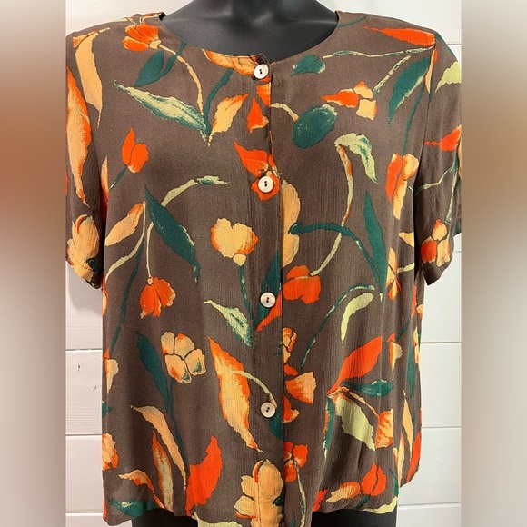 CAREN C. by Henke Floral Blouse - Size 16 - Picture 10 of 12